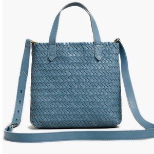 Madewell The Small Transport Crossbody: Woven Leather Color: Ocean